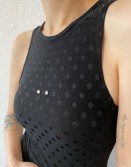 Black Studs Polka Dots Vest #250424